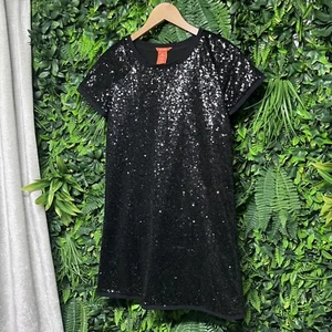 JOE FRESH KIDS Dress Girls 14 Black All Over Sequin Sequin Round Neck 2690 - Picture 1 of 6