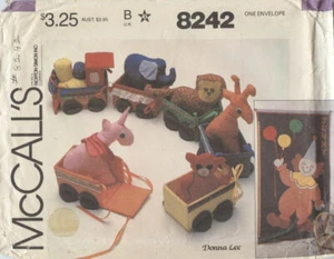 McCall's 8242 Circus Train Toy Fabric Animals Transfer Sewing Pattern Uncut - Picture 1 of 2