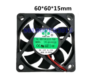 PY-6015H12S BRUSHLESS FAN DC12V 0.15A 6015 6CM 2-wire Inverter mute cooling fan - Afbeelding 1 van 4