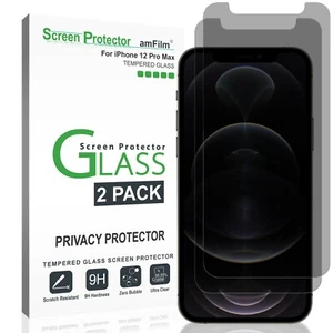 amFilm iPhone 12 Pro Max Proteggi schermo (2 confezioni) - Pellicola privacy vetro temperato - Foto 1 di 6