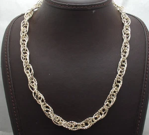 Technibond Diamond Cut Oval Rope Chain Necklace 14K Yellow Gold Plated Silver - Picture 1 of 4