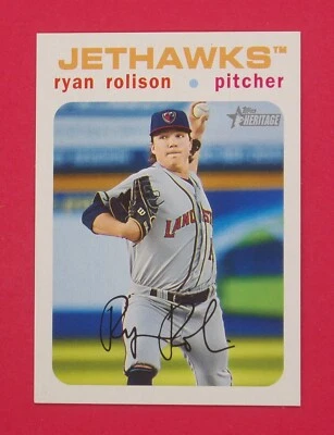 2020 Topps Heritage Minors Ryan Rolison 10/50 White #63 Jethawks - Image 1 of 2