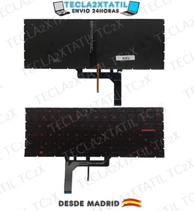 TECLADO PARA MSI P65 CREATOR 9SF-1040FR ESPA�OL SIN MARCO RETROILUMINADO ROJO - Imagen 1 de 1