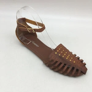 Forever Link Vera 82 Womens Open Toe Casual Brown Flat Strappy Sandals Size 6 - Picture 1 of 7