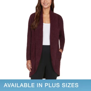 Max & Mia Ladies' The Essential Travel Cardigan, Wine - Picture 1 of 6