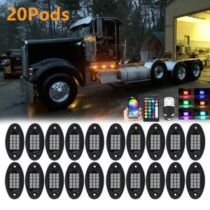 20 cápsulas LED RGB luces de roca lámpara debajo del cuerpo música persecución 12 V para camión UTV ATV - Imagen 1 de 12
