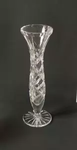 Vintage Crystal Cut Glass Bud Vase. - Picture 1 of 10