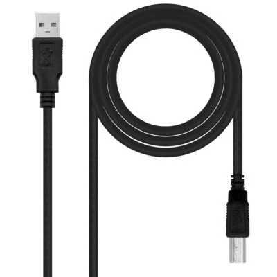 NANOCABLE Cavo USB Tipo A Tipo B Maschio per Stampanti Black 10.01.0102-BK 1m - Immagine 1 di 4