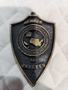 Insignia de miembro Jaycees original de colección años 70 Jaycee bronce fundido rara  - Imagen 1 de 4