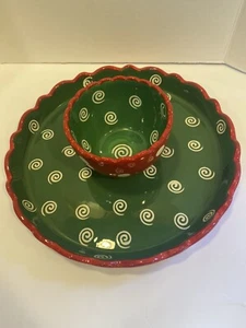Members Mark Holiday Footed Cake Plate Chip/Dip Reversible **RARE FIND - Picture 1 of 8