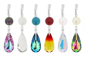 Sterling Silver Dangle Earrings made with 6100 & 5810 Primero® Crystals - Picture 1 of 5