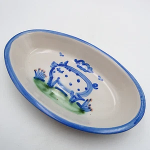 MA Hadley Pottery Spotted Pig Oval Serving Dish Baker 9 inch Hand Painted Signed - Picture 1 of 8