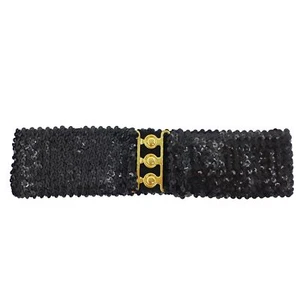 Women's Shiny Sequin Elastic Belt Wide Decorative Dress Belt Cute Belt For Gi... - Picture 1 of 6