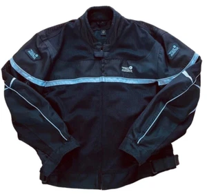 Tourmaster Motorcycle Draft Jacket Coat Men 44 Large Armored Black Biker Mesh hh - Picture 1 of 6
