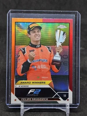 2023 Topps Chrome Formula 1 F1 Felipe Drugovich Orange and Red Refractor #192  - Image 1 of 2