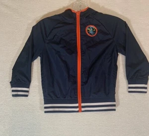 Unisex Blue Windbreak Reversible Jacket sharks On One Side Child Sz 3 Or 4 - Picture 1 of 12