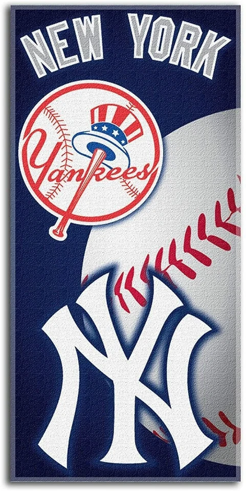 Auténtica toalla de playa de los Yankees de Nueva York MLB con licencia Bronx Jeter HomeRun Foto 1 de 4