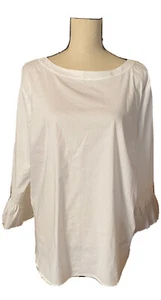 J.Jill Women's Long Sleeve White Cotton Blend Top Shirt Sz Large T20 - Picture 1 of 6