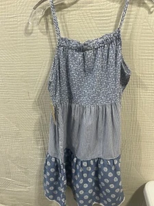 Girls 10/12 sleeveless blue dress - Picture 1 of 5