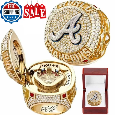 2021 Atlanta Braves World Series Champions Flip Top Rings Baseball Team Rings Cover