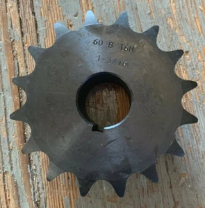 PIÑÓN CADENA RODILLO DIÁMETRO 60B16H 1-3/16" 16 DIENTES CON LLAVE NUEVO EN PAQUETE - Imagen 1 de 5