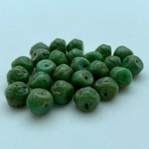 Green Rose Czech Glass Mushroom Beads (8mm) (SCG102) - Picture 1 of 9