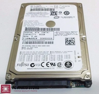 Fujitsu 80GB SATA 2.5" MHZ2080BH G2 CA07018-B30200DL CA21344-B71X FOR PCB PARTS - Image 1 of 4
