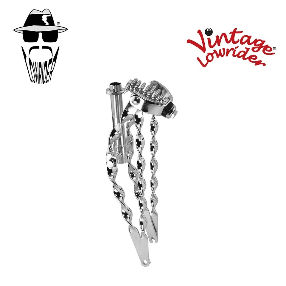 Original Vintage Lowrider 16" Bicycle Classic Flat Twisted Spring Fork Chrome - Image 1 of 1