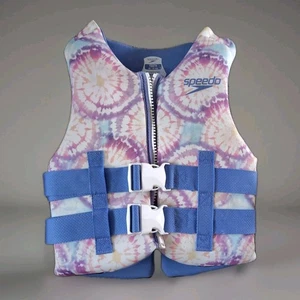 Speedo Jugend Schwimmweste Weste - Flieder Batik Größe Jugend 50-90 Pfund - Bild 1 von 5