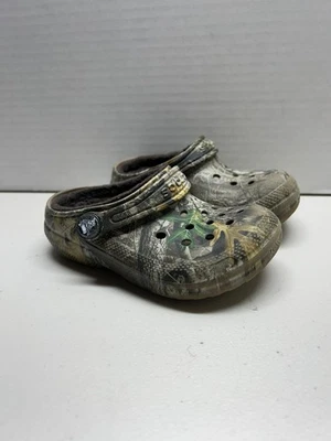 Zueco Crocs Niños Clásico Forrado Realtree Camuflaje Zapatos Sin Cordones Talla 8 Foto 1 de 4