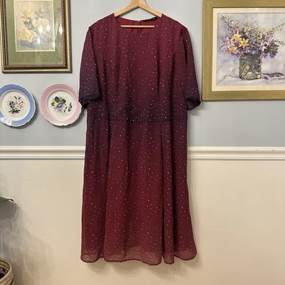 Vestido midi borgoña personalizado eShakti talla 3X estrellas galaxia ombré boda Foto 1 de 4