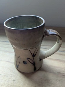 Pre Owned Hand Thrown Decorative Clay Mug Artist Signed - Picture 1 of 5