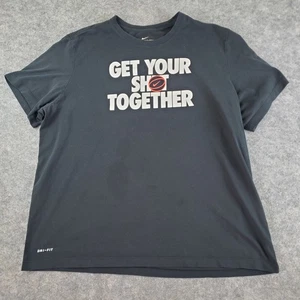 Camisa Nike Para Hombre 2XL Negra Cuello Redondo Manga Corta Gráfica Baloncesto Elastizada - Imagen 1 de 16