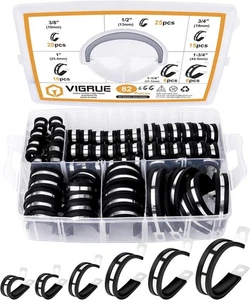 82 Stück 3/8ณ 1/2ณ 3/4ณ 1ณ 11/4ณ 13/4ณ Kabelschellen Set Rohrschellen 304 Edelstahl S - Bild 1 von 2