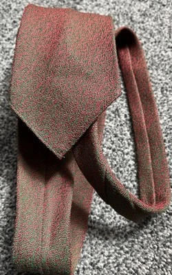 Corbata vintage estampada Jaeger para hombre toda lana hecha en Gran Bretaña roja verde mezcla Foto 1 de 4