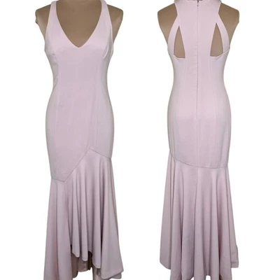 Maxi Vestido Jay Godfrey Corte Flutter 4 Rubor Recorte Ocasión Especial Boda Foto 1 de 4