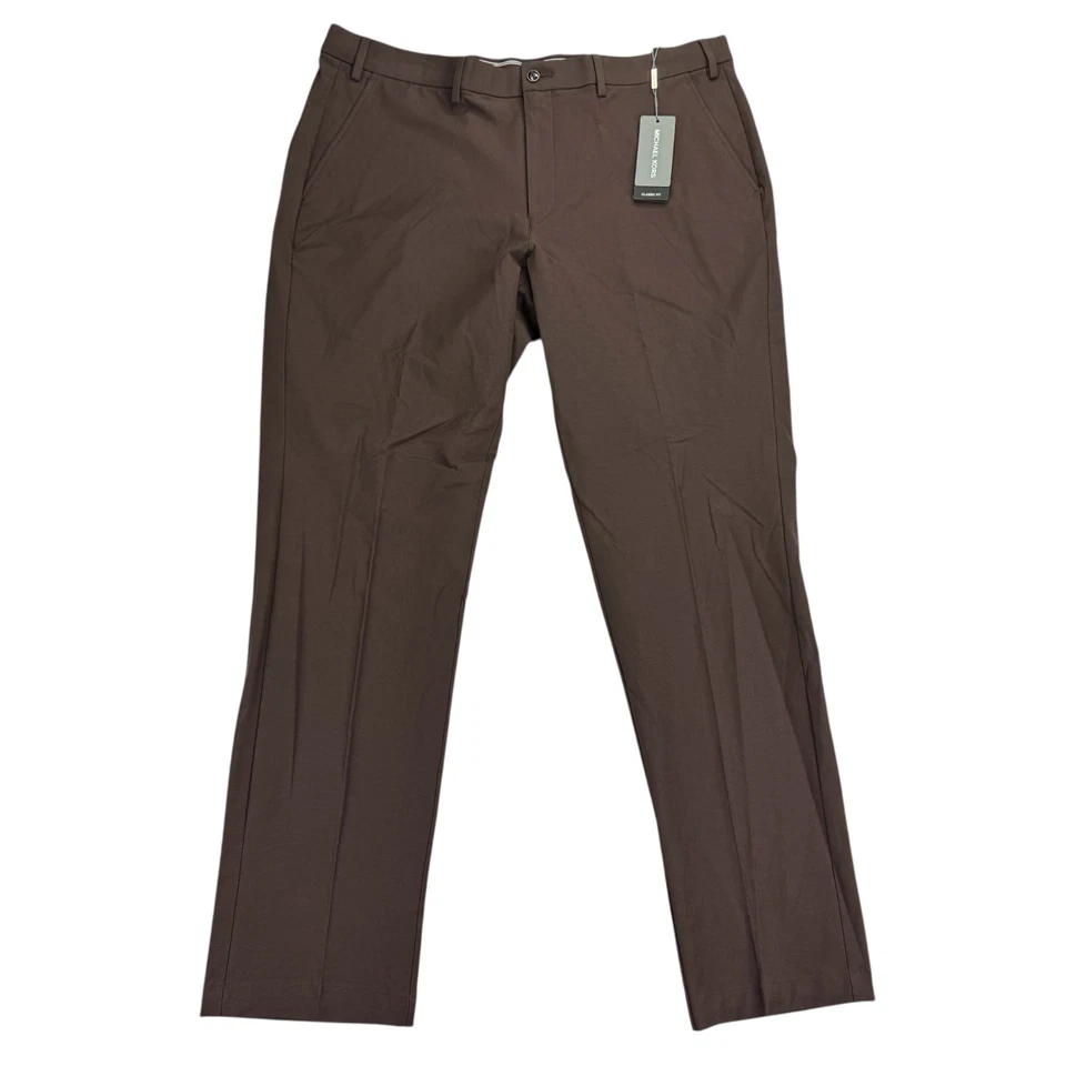 Pantalones de rendimiento Michael Kors para hombre calce clásico importante elásticos Blackberry 38x32 Foto 1 de 4