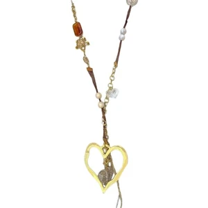 Heart Necklace Long Layer Chain Alloy Material Stylish Jewelry Gift For Her - Picture 1 of 8