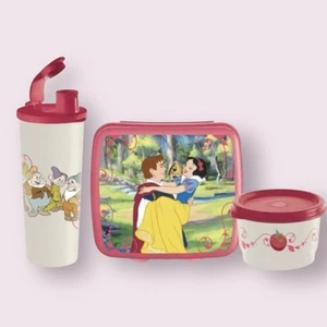 Tupperware Prinzessin Disney Schneewittchen Brotzeitset Geschenk Sandwichbox Tasse Schüssel Neu - Bild 1 von 7