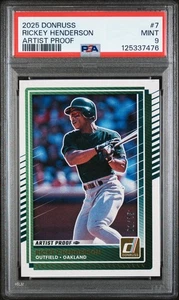 Béisbol Panini Donruss 2025 Rickey Henderson prueba de artista SP #7 01/25 - Imagen 1 de 2