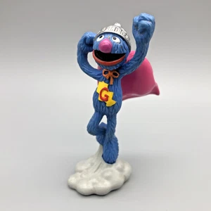 Vintage 4" Super Grover Sesamstraße PVC Figur blau mit Cape Muppets Applause - Bild 1 von 12