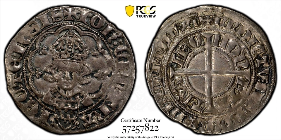 NETHERLANDS Neth-Utrecht Jan van Arkel Silver 1342 Groot  PCGS AU55 TOP GRADED - Image 1 of 4