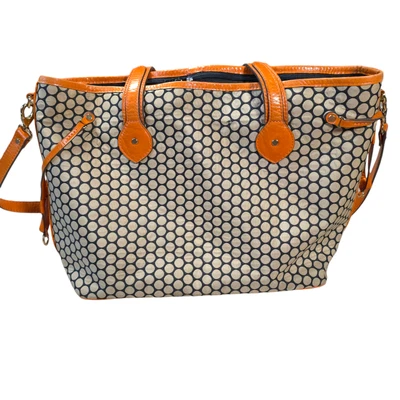 Bolsa tote de viagem Mia Bossi fralda acabamento em couro laranja forro removível Emma XL - Imagem 1 de 4