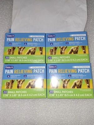 Lot Of 4 Coralite Extra Strength  Pain Relieving Patch - 20 Patches per Box - Image 1 of 2