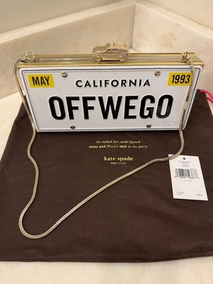 Bolso de mano Kate Spade New York Off We Go California con matrícula de viaje por carretera RARO Foto 1 de 4