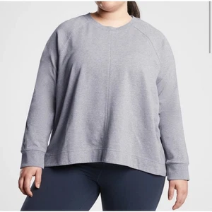 Athleta 1X Farallon Swing Blue Cotton Stretch Crewneck Pullover Sweatshirt - Picture 1 of 10