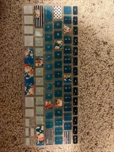 Apple MacBook Air 13 Inch Keyboard Cover Floral Blue , 2012-2017 - Picture 1 of 2