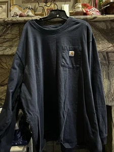 Carhartt T-Shirt Blue Long Sleeves Tall Original Fit Pocket Tee Shirt Size 3XL - Picture 1 of 8
