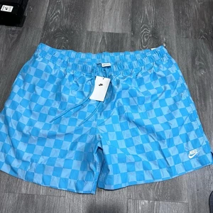 NWT NIKE CLUB FLOW CHECKERED MENS LIFESTYLE SHORT FN3098-447 Sz XXL - Picture 1 of 4