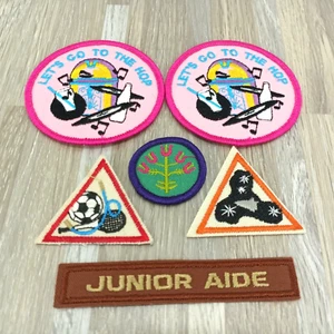 Patches Lot Junior Aide Lets Go To The Hop Triangle Space Sports Patch Lot A - Picture 1 of 8